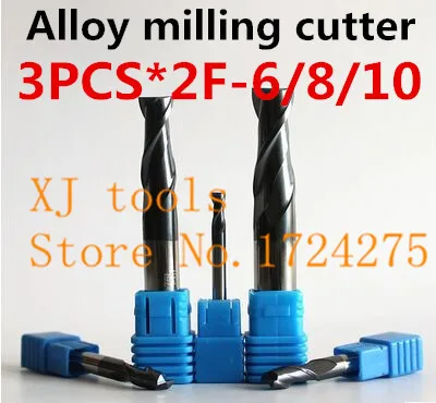 

Free Delivery 3PCS 2F-6.0/8.0/10.0mm Two Flutes Solid Carbide End Mill ALTiN Coat,CNC Milling Cutter Bits for Metal Cutting