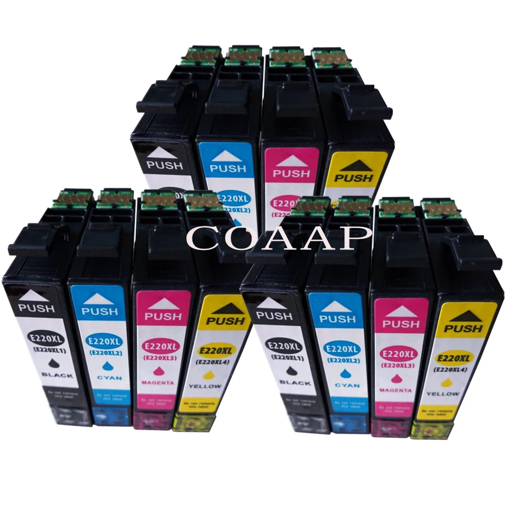 

12 Pack Compatible 220 T220 XL Ink Cartridges For Epson Expression XP-320 XP-420 XP-424 & WorkForce WF-2630 WF-2650 WF-2660