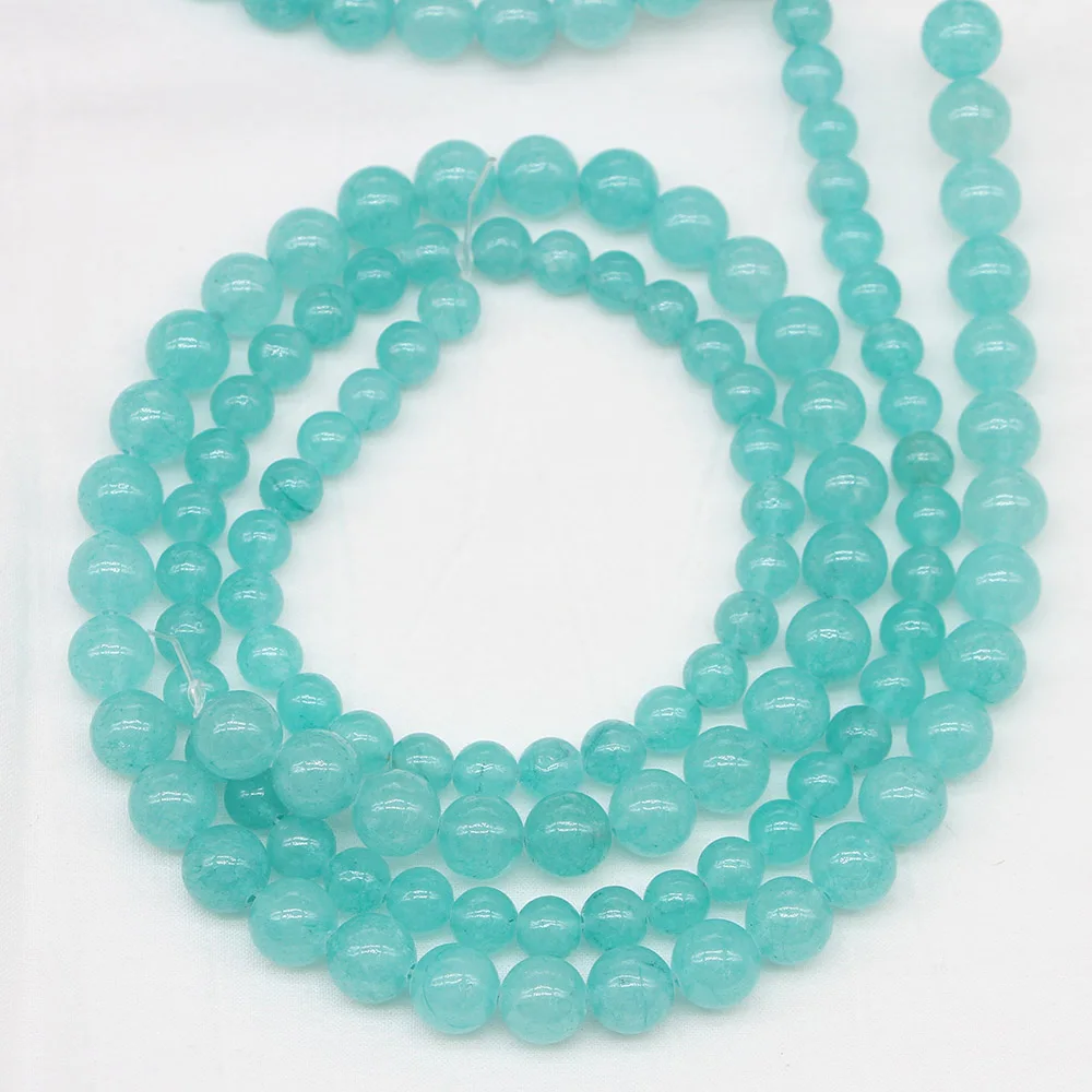 Lake Blue Amazonite 4/6/8/10/12 mm Natural Stone Round Beads Loose Spacer Bead For Jewelry Making DIY Bracelet Bulk Wholesale