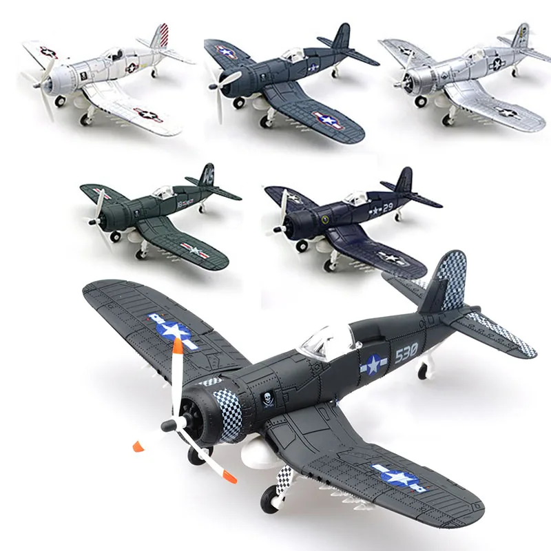 1/48 skala montażu Fighter zabawki modele budynku zestawy narzędzi Flanker samolot bojowy Diecast Pirate oparte F4U losowy kolor
