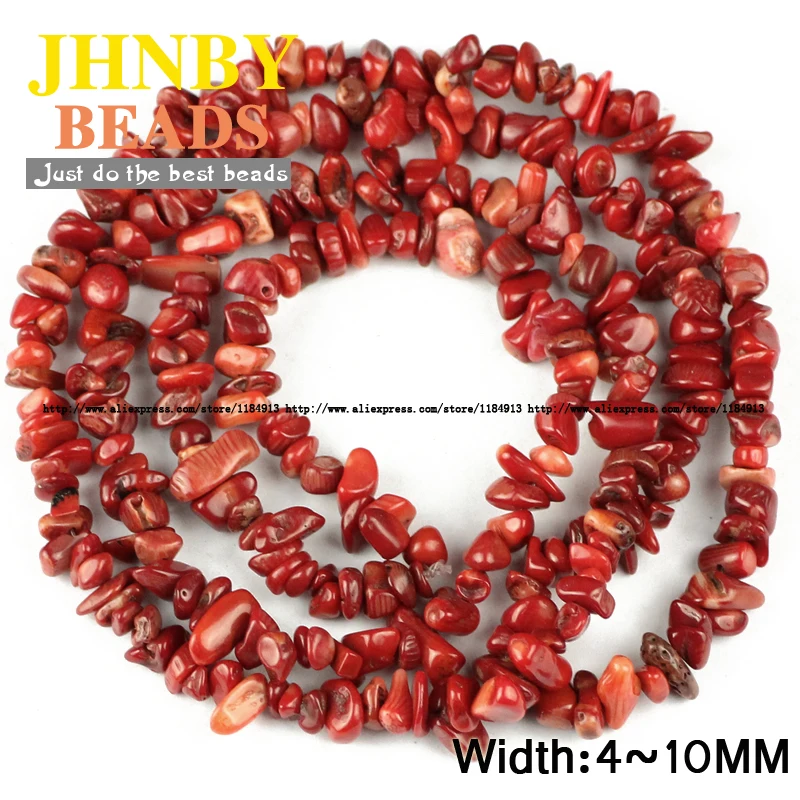 JHNBY Red coral Irregular Gravel beads Natural coral 86cm strand Freeform Chips stone Jewelry bracelet making DIY Accessories