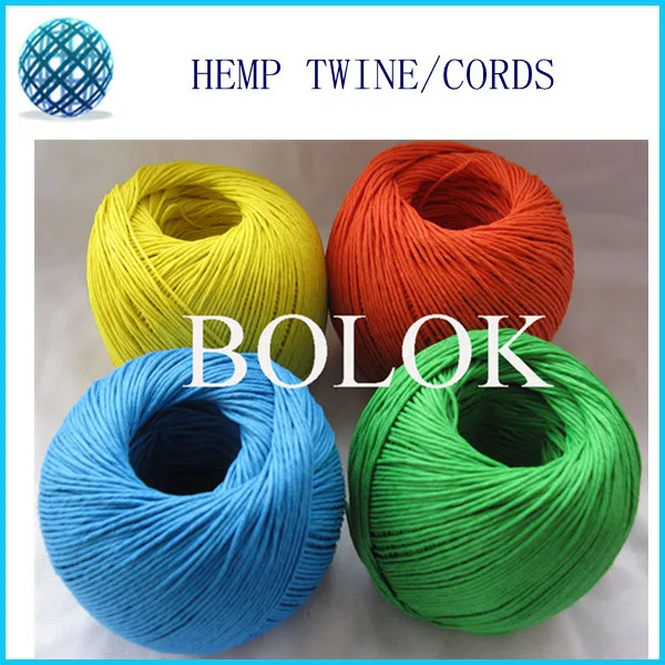 free shipping hemp cord waxed (20pcs/lot)100m/ball,twisted round cords, hemp twine cord used in all kinds packing 12 kinds color