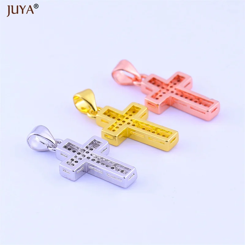 20mm*11mm Micro Pave CZ Rhinestone Crosses Charms For Jewelry Making Necklaces Accessories floating charms Jewellery