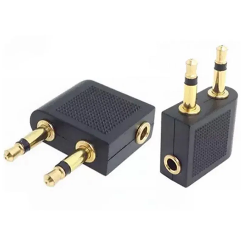 1 PC 3.5mm Jack Audio Adapter, Airline Travel Earphone Audio Converter, Airplane headphone Tool Adaptor Accessories