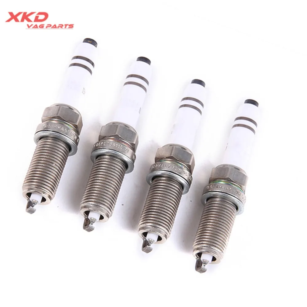 4pcs 1.8T 2.0T Spark Plugs Set For VW Golf Beetle AUDI A3 A4 A5 S3 Q5 TT 2.0T 06K 905 611 C 06K905611C