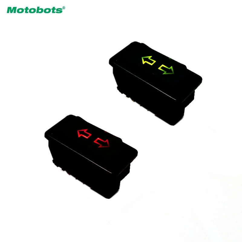 MOTOBOTS 12V/24V Single Auto Window Switch Button for All Car Truck Bus with Red Green Light #HQ4494