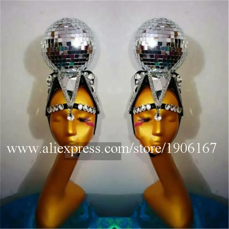 

Головной убор для ночного клуба DS женский певец танцевальный шоу головной убор для вечерние НКИ Хэллоуин Рождественский шар супер яркий головной убор с линзами