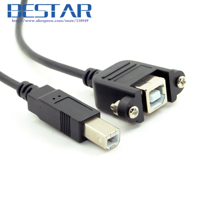 50 سنتيمتر USB-B usb 2.0 نوع b الذكور إلى الإناث طابعة ماسحة القرص الصلب تمديد كابل مع مسامير ل وحة جبل