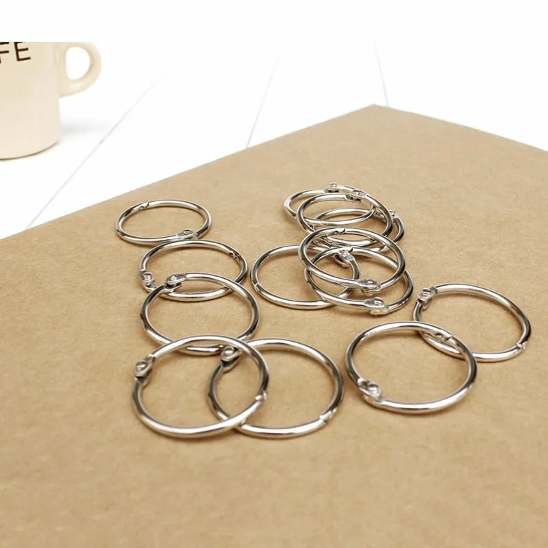 20Pcs DIY Iron Hoop Ring Removable Card DIY Pocketbook Photo Album Insert Pages Scrapbook Crafts Split Hoop Kraft Gift 32mm