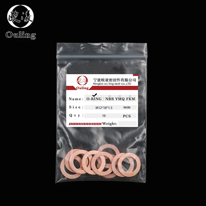 10Pcs DIN7603 M6 M8 M9 M10 M12 M14 M16 M18 M20 T3 ORing Gasket Sealing Ring Copper Washer Boat Crush Washer Flat Seal Fitting-.-