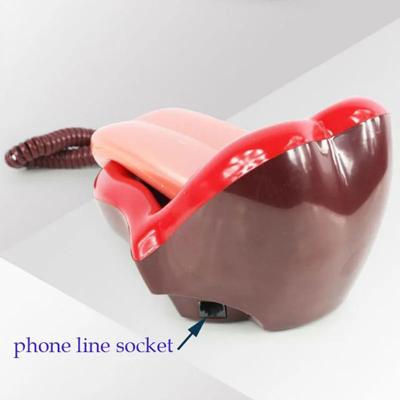 Red Lips Kiss landline house Mini Telephone Corded phones for home fixed mouse portable wired land line for children kids lady