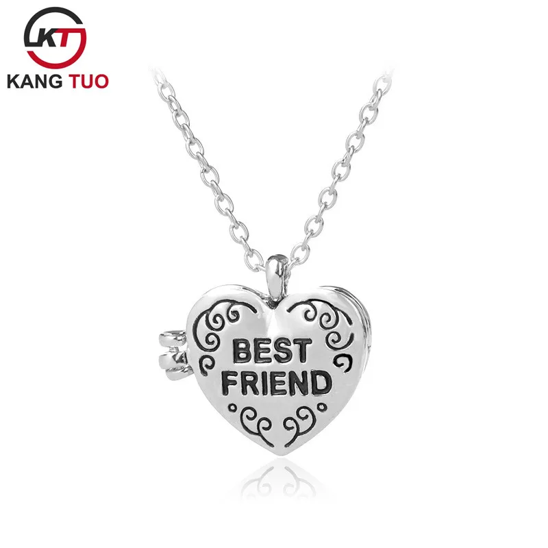 

Best Friends Necklace Loving Heart Shaped Box Necklace Can Open For Friends Gift 12PCS/LOT