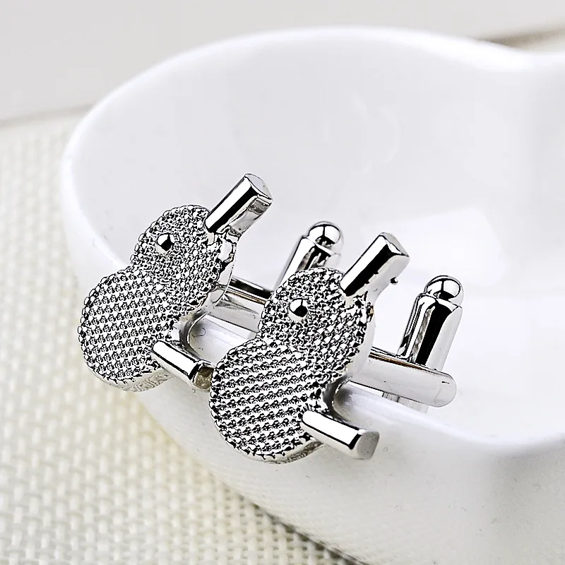 New Luxury Birthday Gifts Brand Cuff Button French Cufflinks For Men Table Tennis Shirt Racket Ping Pong Sport Cuff Button