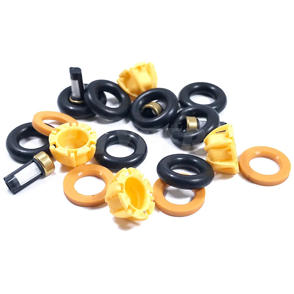 4Sets 0280150440 0280150715 Fuel Injector Repair Kits Microfilter Oring Plastic Gasket 02102 For BMW E60 E39 E36 520i 318ti