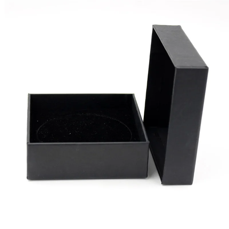 Fashion Jewelry Packing Box High Quality Simple Cardboard Black Material Bracelet Gift Box With Sponge inside