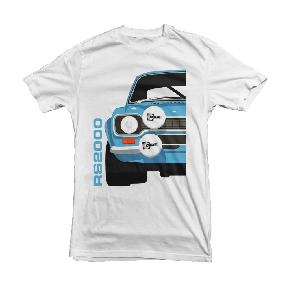 American Classic Car Escort Blue Mk1 Rs2000 Car White 2019 Mens New Fashion Brand Clothing Tops Men T Shirt Clothes