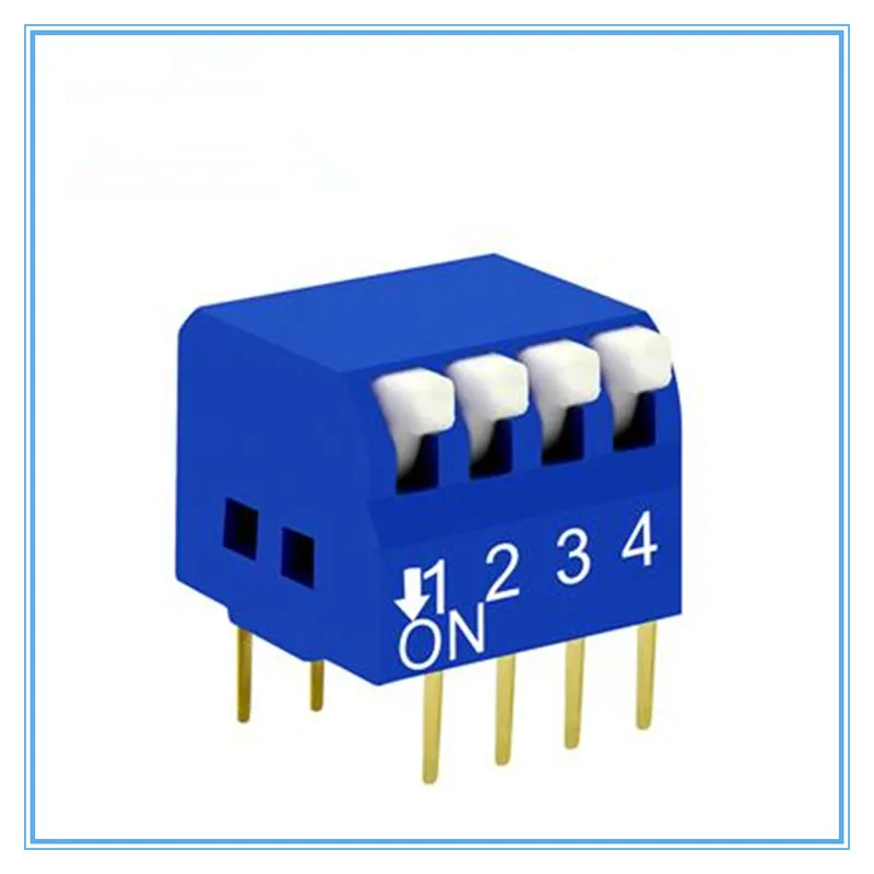 

( 100 pcs/lot )DIP Switch 4 Way 2.54mm Toggle Switch ,Blue Snap Switch,DIP Switch.