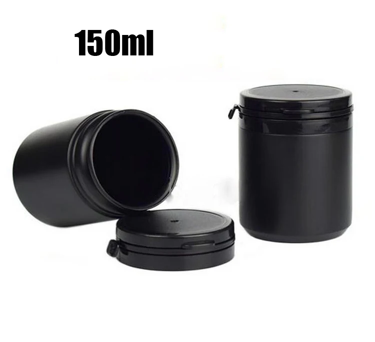 

100pcs 150ml Black Color PE Xylitol Bottle, Gum Storages, Plastic Capsules Bottles, Packing Bottle with Tearing Ring & Flip Caps