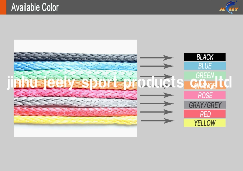 50m 4mm 12 Stränge 1500kg Uhmwpe Faser Single Braid Winde Seil – Detail 8
