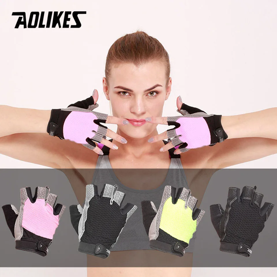 AOLIKES 1 Pair Gym Body Building Training Sports Fitness WeightLifting Gloves For Men And Women Custom Fitness Exercise Training