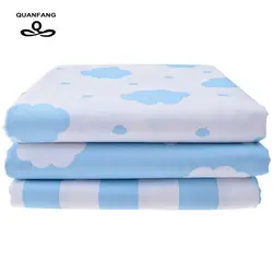 Nuvole Stampato Twill di Cotone Tessuto Per Cucire Quilting Cielo Blu Del Tessuto Del Bambino Letto Lenzuola Indumenti Da Notte Dei Bambini del Pannello Esterno Del Vestito Materiale