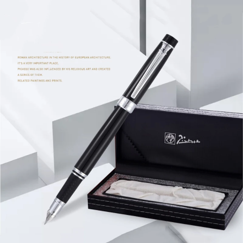 Picasso 917  Emotion of Rome Fountain Pen Ink Pens Black with Gold / Silver Clip Gift Box Optional Business Office Gift Set