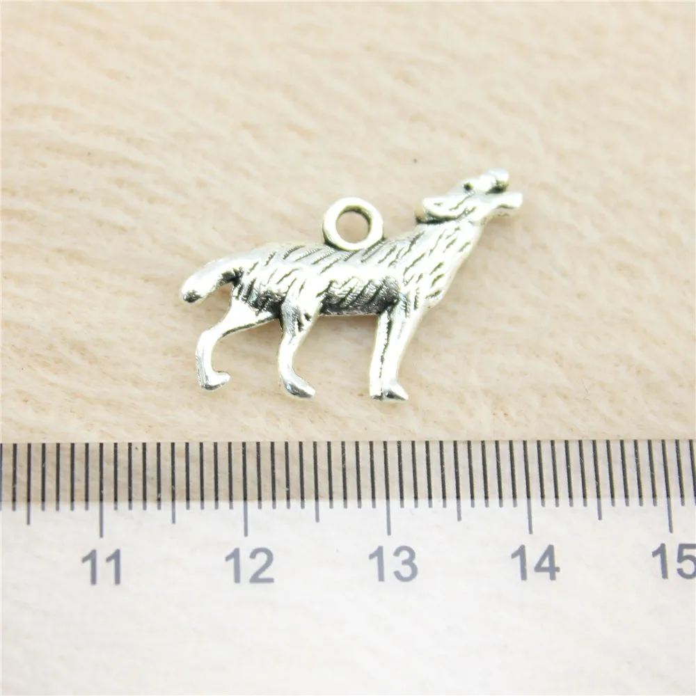 38pcs/lot 26*20mm ancient silver Wolf charm Pendants DIY jewelry for bracelet necklace earring