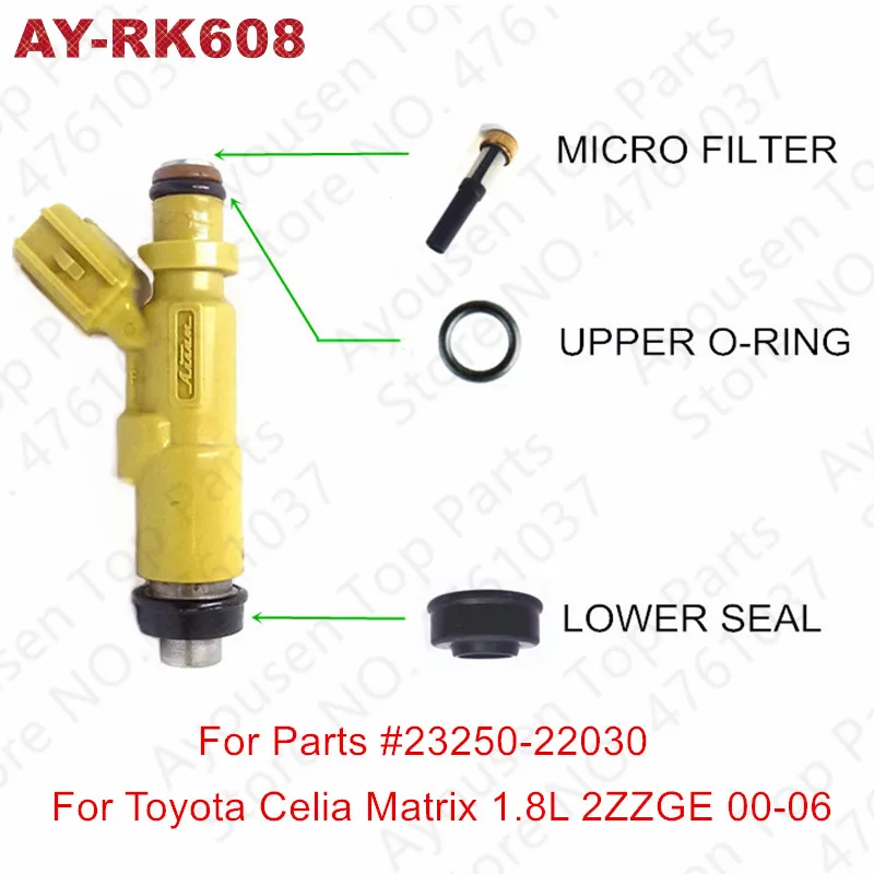 4sets Fuel Injector Repair Kits for Toyota Celia Matrix 1.8L Engine 2ZZGE 00-06 Parts#23250 22020 23250 22060