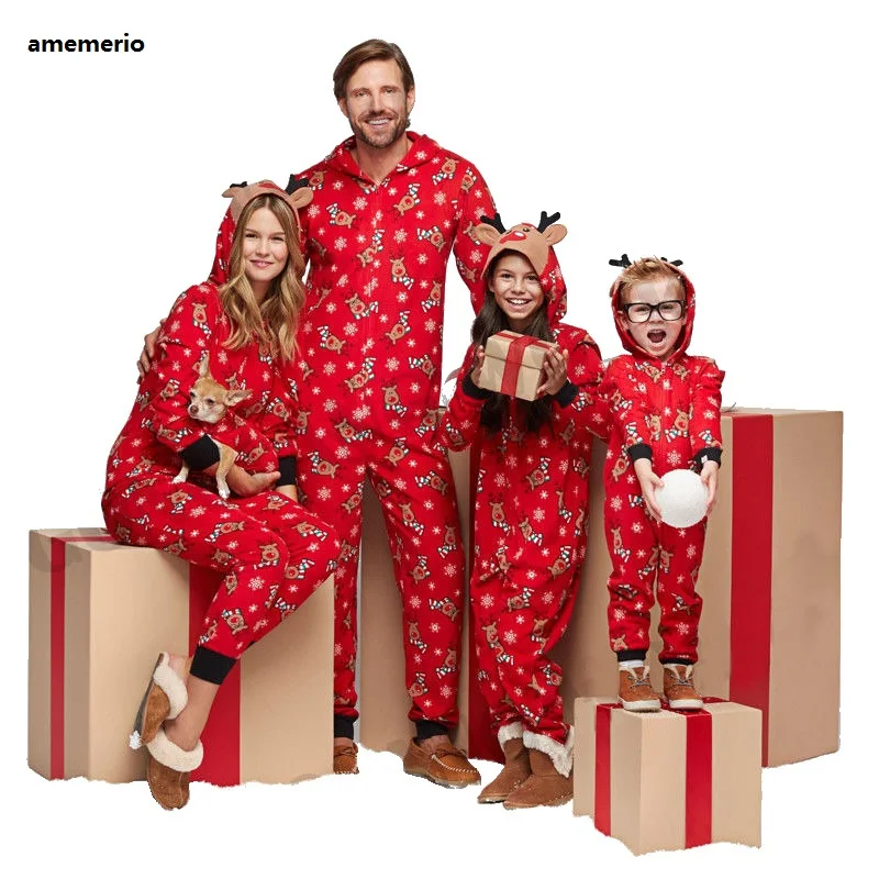 

2020 Christmas Matching Family Outfits Father Son Romper Baby Mother Daughter Cotton Clothes Family Looking Jumpsuit Pajamas