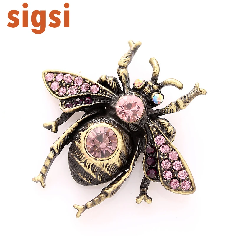 100pcs a lot wholesale price 1. 75H x 1.75W inches Austria Crystal Rhinestone Charming Bee Insect Brooch Pin