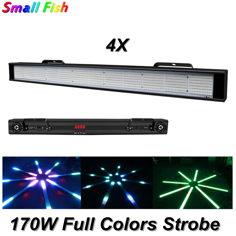 

4Pcs/Lot 170W Disco Strobe Lights LED RGB Strobo Dmx512 Podium Verlichting Effect Sound-activated Stroboscoop Projector Voor DJ