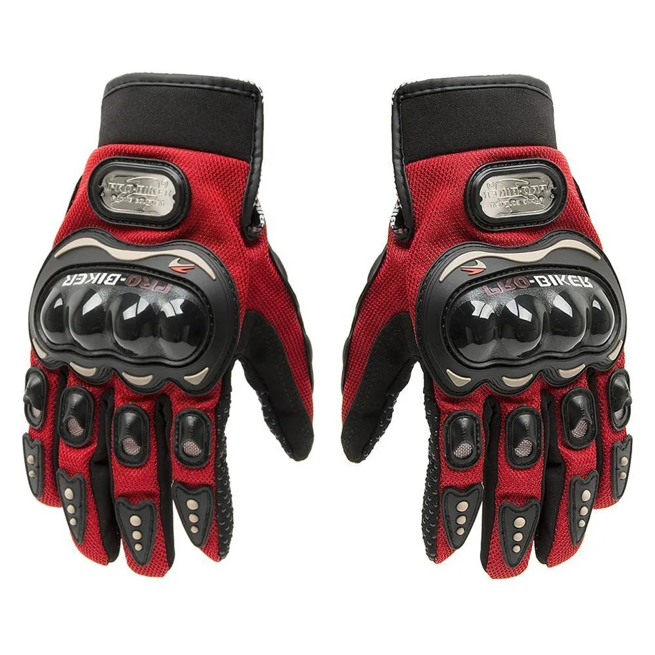 Hot Sale!! Summer Winter Full Finger Motorcycle  Gants Luvas Motocross Leather Motorbike Guantes Moto Racing Gloves Red  Black