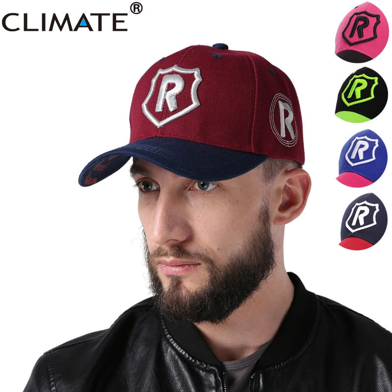 CLIMATE Men Baseball Caps Hat Men Contrast Color 3D R Logo Cap R Letter Running Hat Men Women Uisex Sport Adjustable Hats Cap