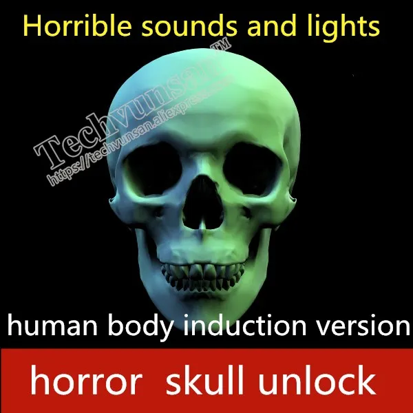 

real life human secrets room escape room props Horror theme skull Sound lighting organ Terrorist prop Luminous eyes game