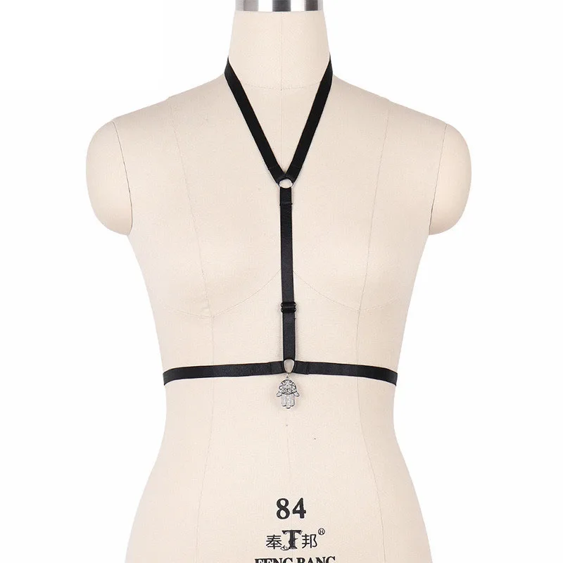

Sexy Body Harness Harajuku Gothic Bondage Cage Bra Adjustable Harness Lingerie Women Fetish Wear Crop Top Bodysuit O0151
