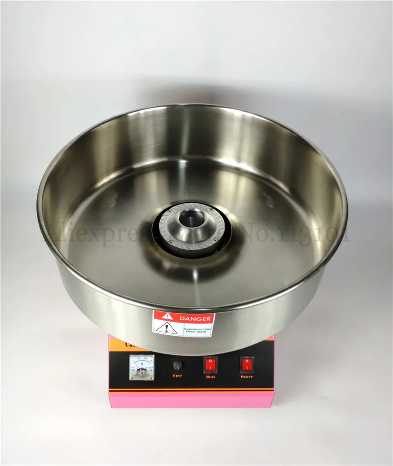 솜사탕 기계 전기 사탕 치실 메이커, 스테인레스 스틸 설탕 스쿠프, 핑크 색상, 52cm 그릇, 220V, 1030W