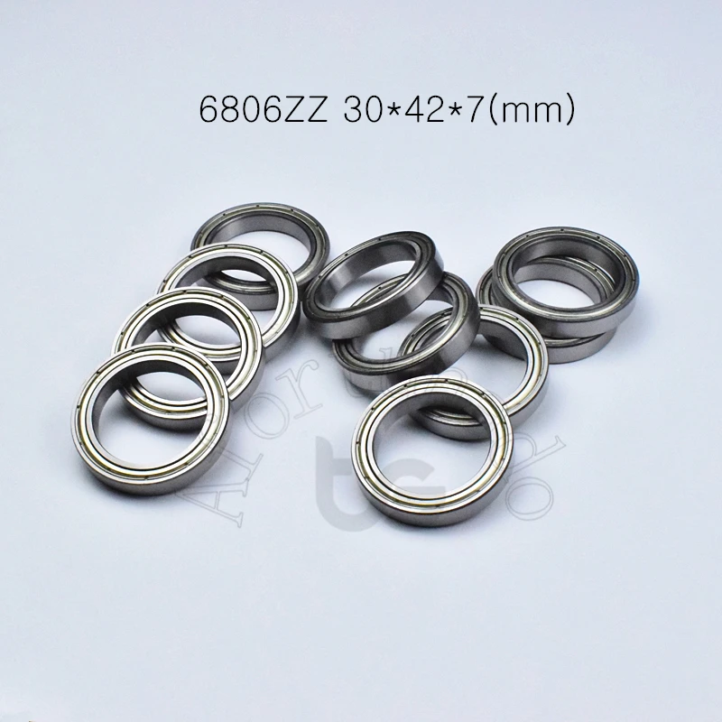 

6806ZZ 30*42*7(mm) 10pieces bearing ABEC-5 6806 6806ZZ chrome steel metal sealed bearing Thin wall bearings