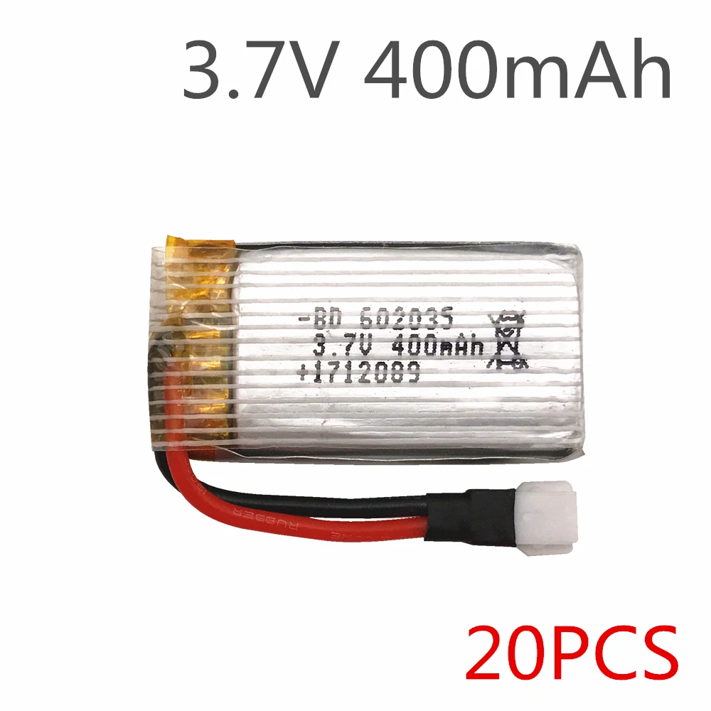 

Limskey H31 X4 H107 KY101 Spare Parts 3.7V 400mah Battery H31 Lipo battery 3.7V 400 mah For H31 XH plug 30C 20pcs