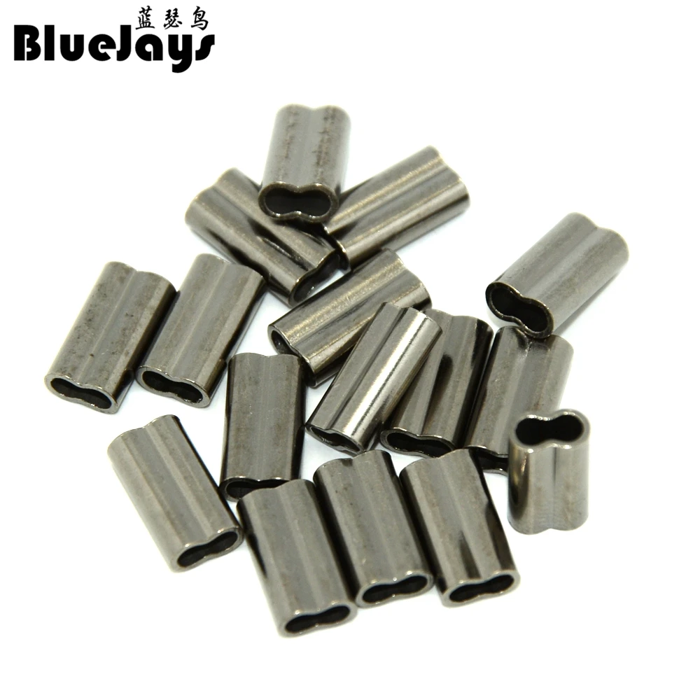 100pcs/lot Barrel Crimping Sleeves copper double tube sea fishing wire sleeve fishing line tube inside Diameter 1.4mm-2.2mm