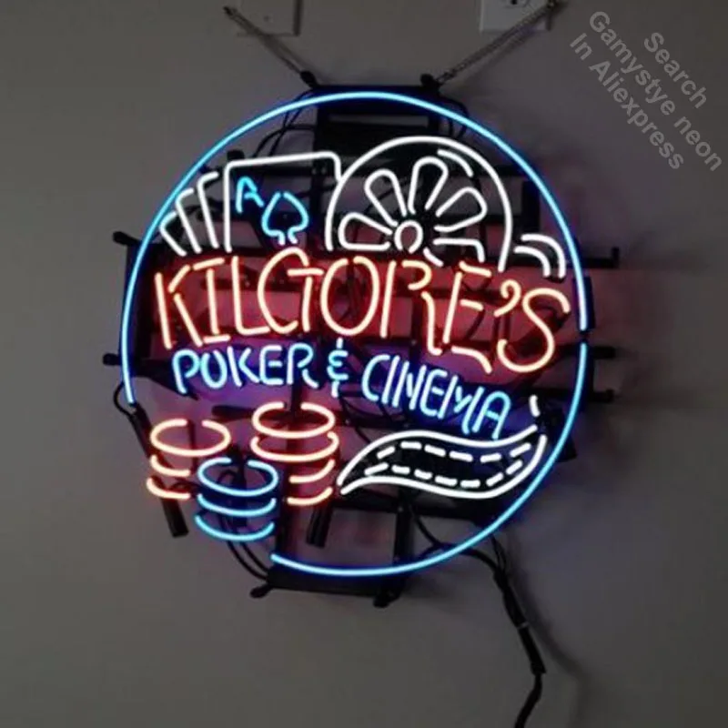 

Poker Cinema Neon Signboard Neon Light Sign Real Glass Tube Handcrafted Store Business Display lamp personalized custom made