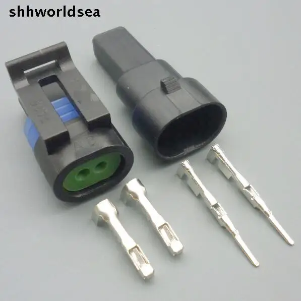 

shhworldsea 5/30/100sets 1.5mm 2pin 2p kit male female auto waterproof connector 12162193 12162195