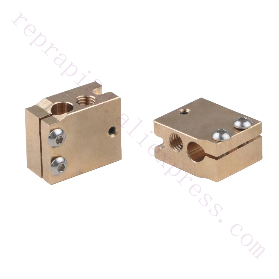 2pcs High Temperature Copper Volcano Heater Block Upgrade for Hotend PT100 / K-type Thermocouple Extruder 3D Printer