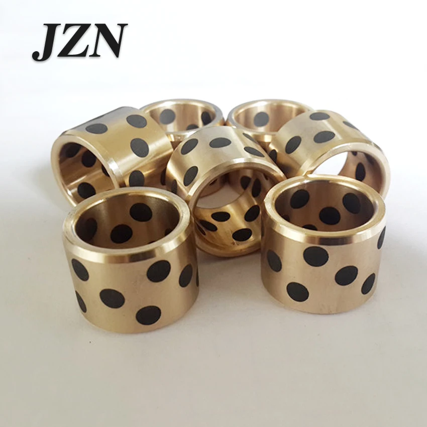 JDB inlaid graphite copper sleeve / oil-free bushings / self-lubricating oil bearing / copper sleeve diameter25mm