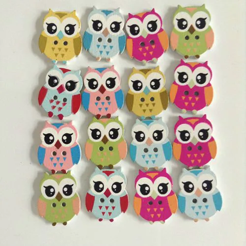 

400Pcs Wooden OWL Buttons Charms 2 Holes Sewing Craft Scrapbooking Card making Hot DIY wood button Cloth Accessories