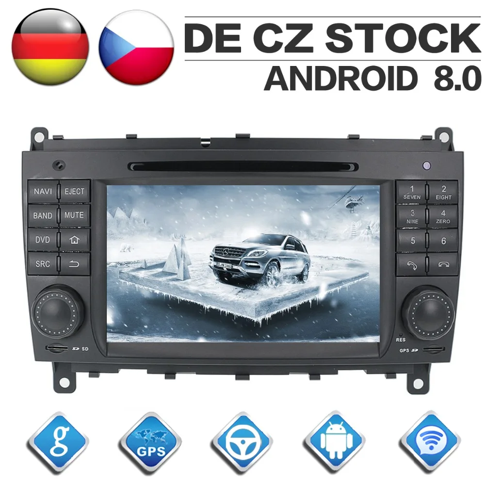 Android Car Radio for Mercedes Benz C W203 CLK W209 GPS Navigation Stereo Multimedia DVD Player Video Audio Carplay Head Unit 7