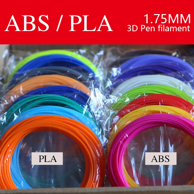 

PLA/ABS/PCL 1.75mm High-quality 3D Pen Printing Filament, Printing Thread 20 Colors Total 100 meters, 3D Pen Special Consumables