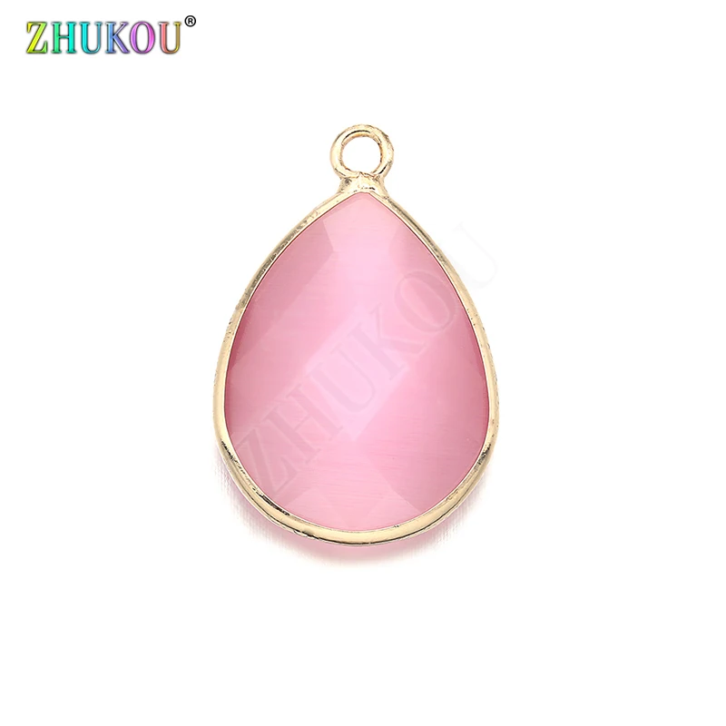 2Pcs/lot 16*24mm Brass Cubic Zirconia Rose red color Charms Pendants Diy Jewelry Findings, Mixed Color, Hole: 2mm, Model: VD369
