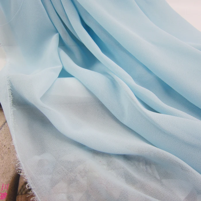 

3 meters 150cm 59" wide light blue soft pearl chiffon fabric skirt dress blouse clothes materials LX135