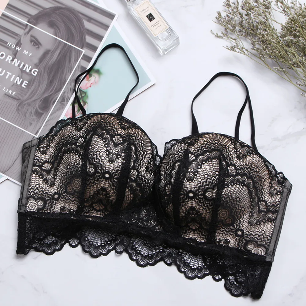 Summer Ladies Lace Sexy Seamless Bra Push Up Sutian Wireless Gather Underwear 1/2 Massage Palm Cup Cozy Women Lingerie Bras