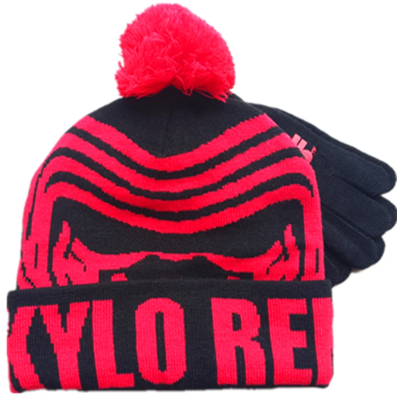 2017 neue Herbst Winter Frauen Männer Dame Hut Handschuhe Set Cartoon Wars Kylo Ren Ben Solo Beanie Handschuhe Warme Kappe gestrickte Kinder Hut